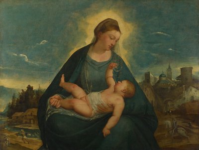 Die Madonna und das Kind von Attributed to Bernardino da Asola